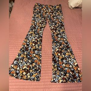floral/hippie flare pants